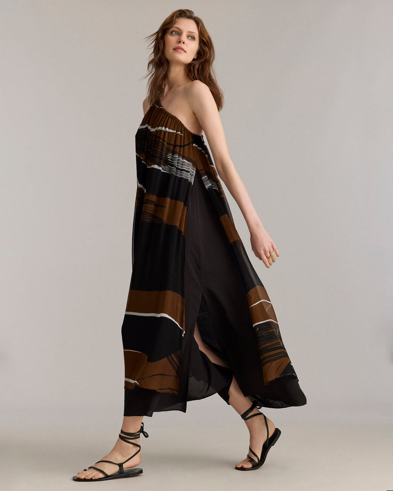 Desert Wave Silk Cocktail Dress