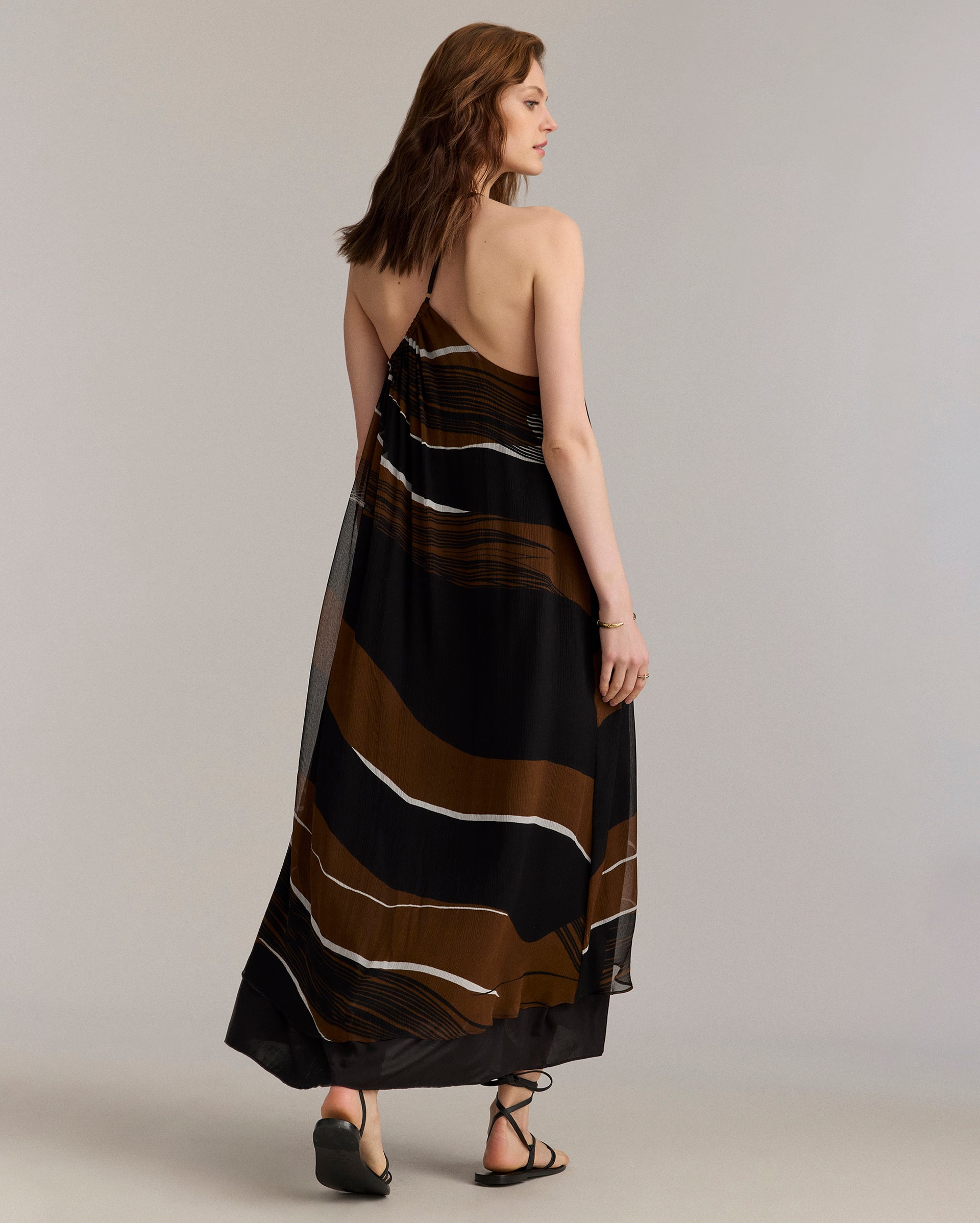 Desert Wave Silk Cocktail Dress