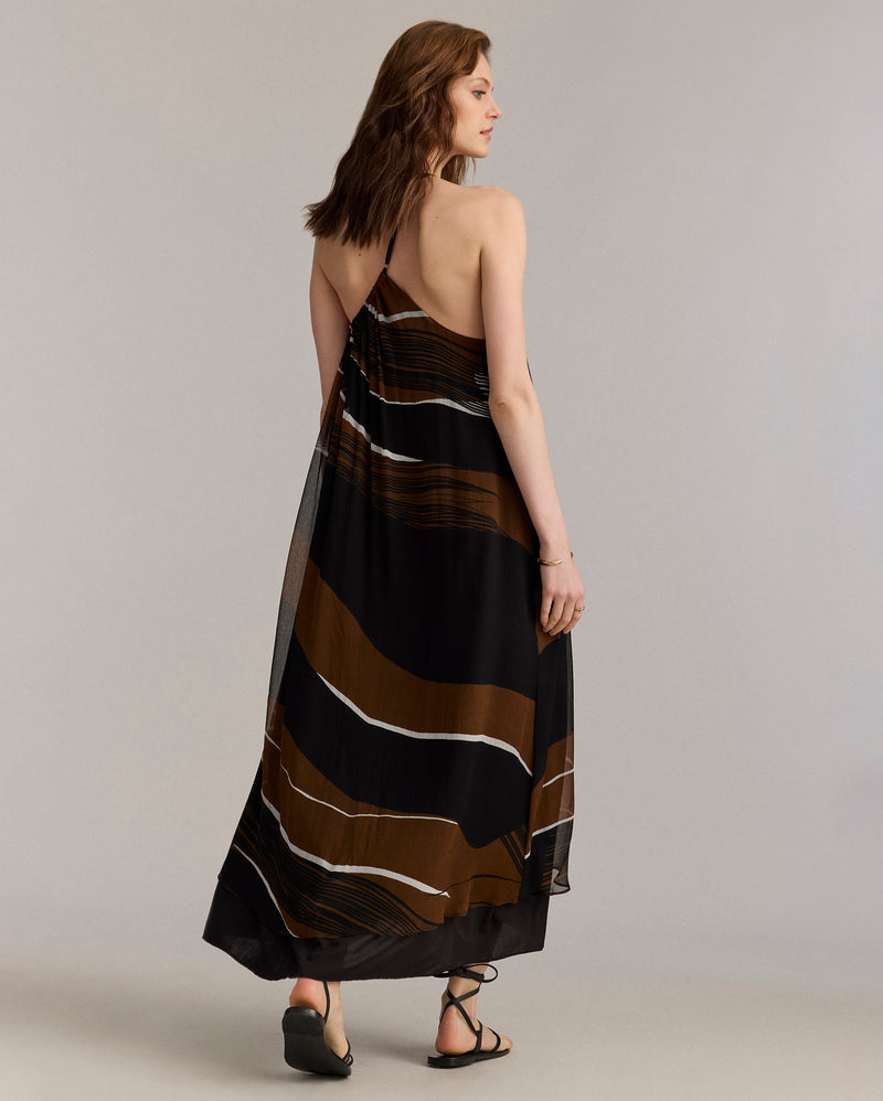 Desert Wave Silk Cocktail Dress
