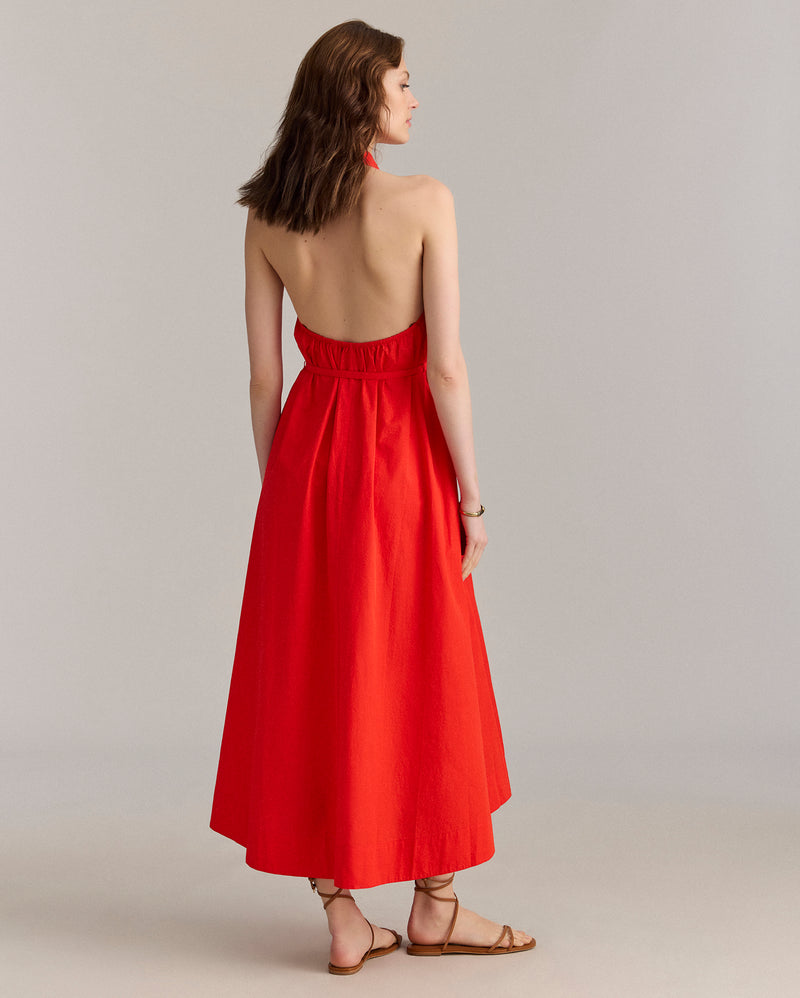 Poplin Halterneck Shirt Dress