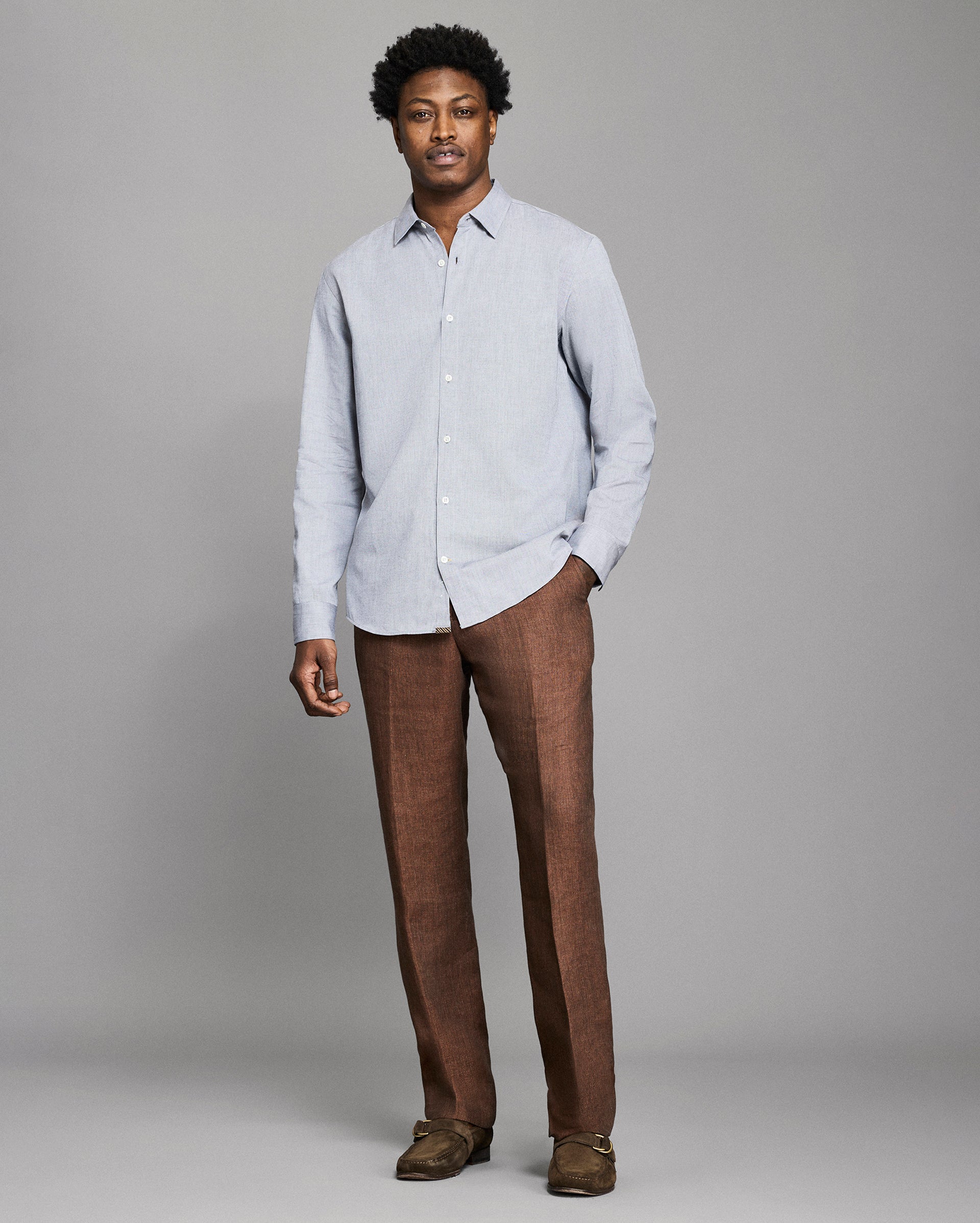 Oxford Hutcheson Dress Shirt, Spread Collar | Billy Reid