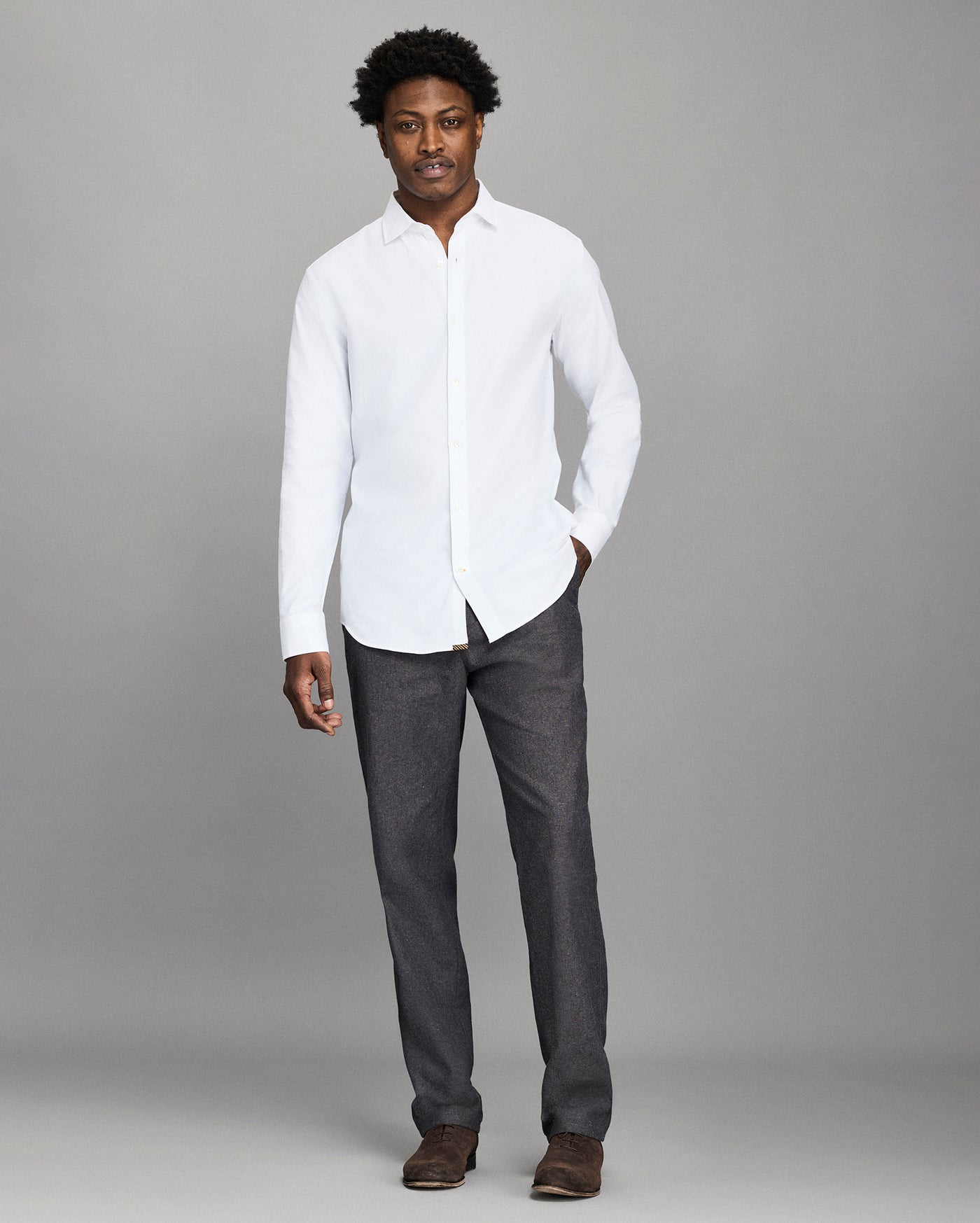 white dress shirt and pants Performance Comfort L/S Shirt - Izod Sportswear - Bright White