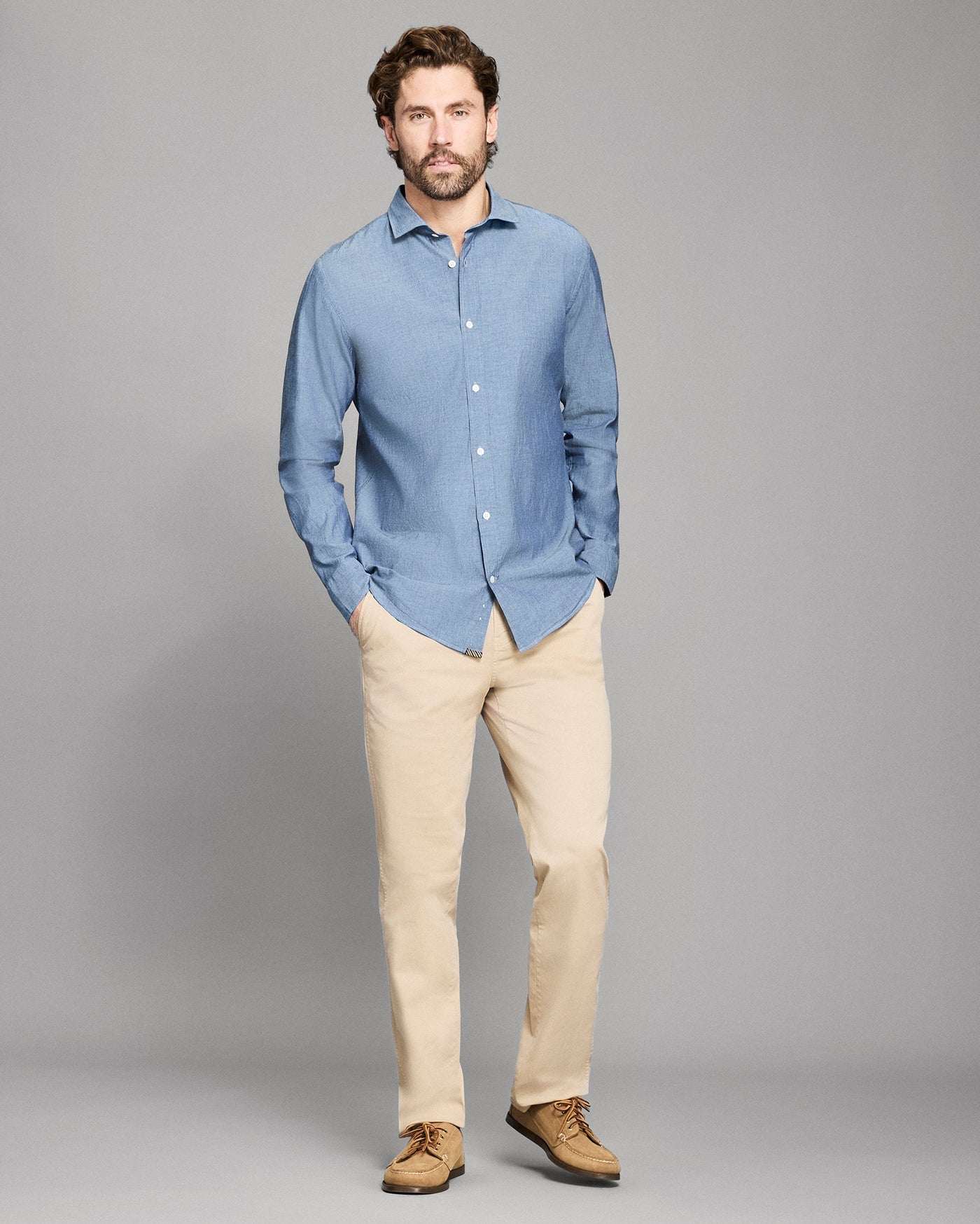 chambray dress shirt men Pecos Chambray Shirt / Washed Indigo / XXL