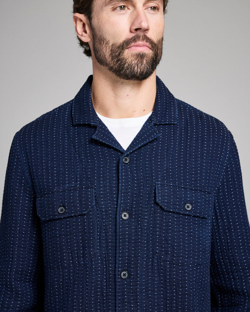 Pin Dot Dobby Two Pocket Overshirt