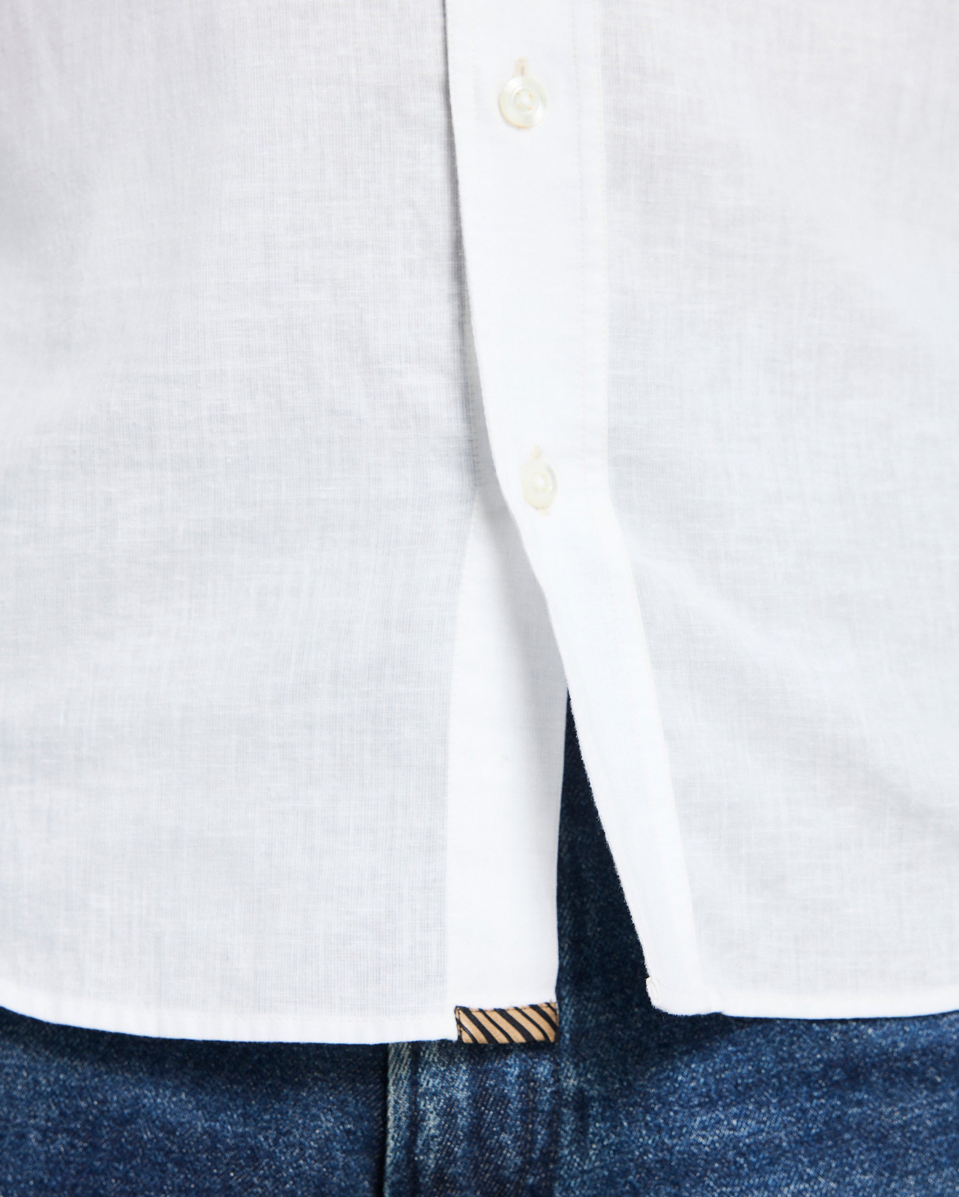 Contrast Stitch Field Shirt, Mother-of-Pearl | Billy Reid
