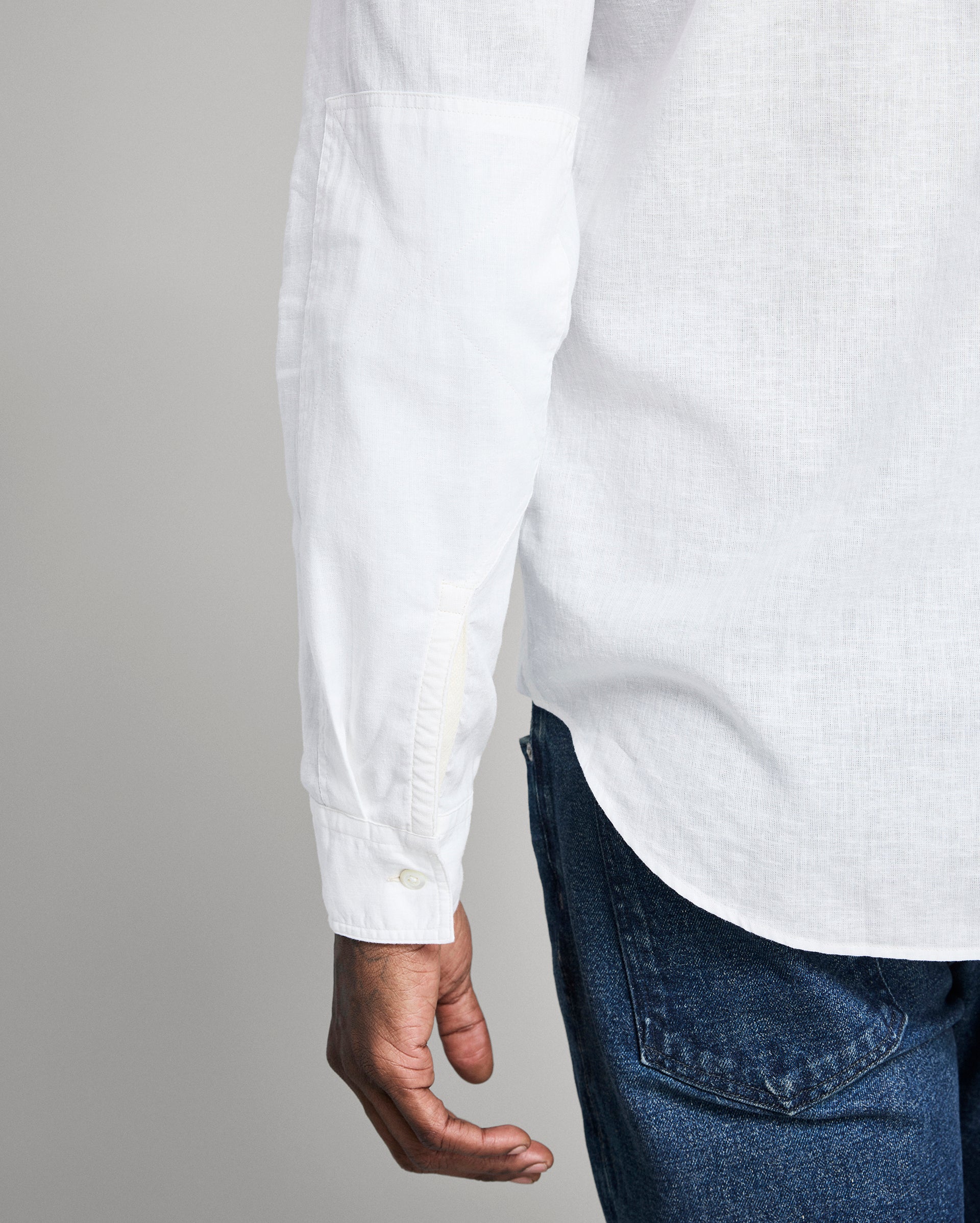 Contrast Stitch Field Shirt, Mother-of-Pearl | Billy Reid