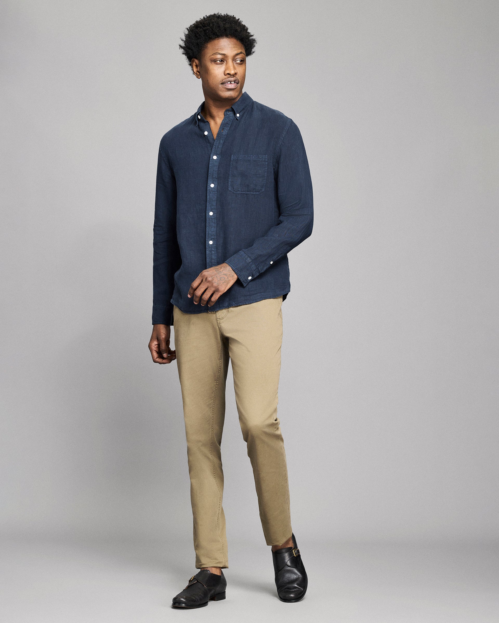 Tuscumbia Garment-Dyed Linen Button-Down Shirt | Billy Reid