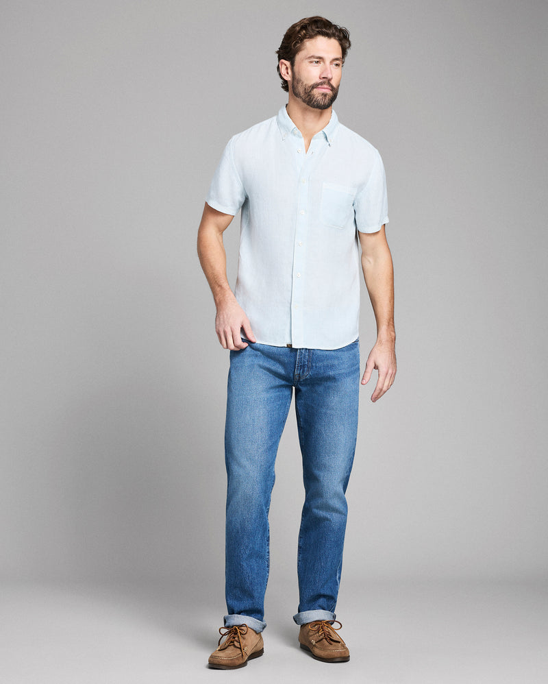 Short Sleeve Linen Tuscumbia Shirt Button Down