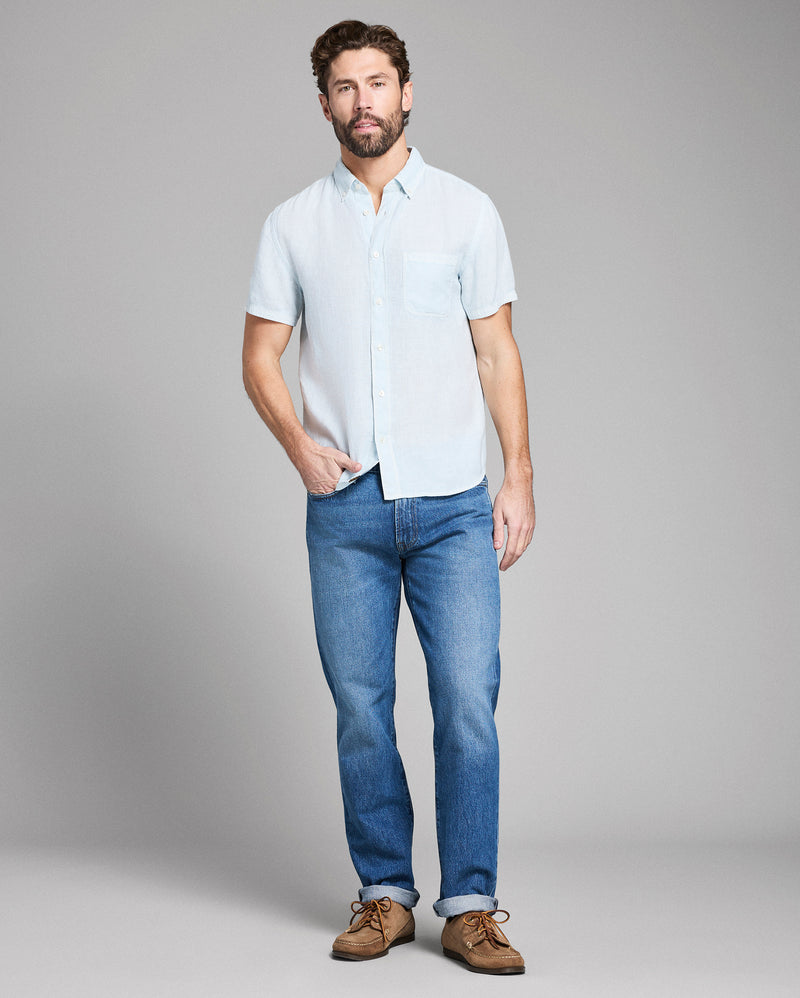 Short Sleeve Linen Tuscumbia Shirt Button Down