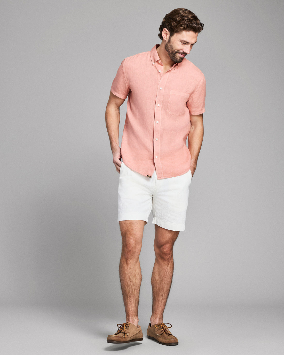 Short Sleeve Linen Tuscumbia Shirt Button Down