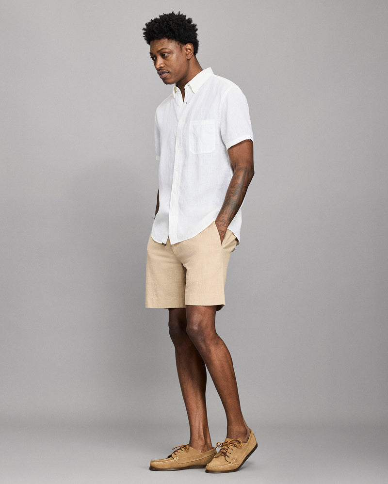 Short Sleeve Linen Tuscumbia Shirt Button Down