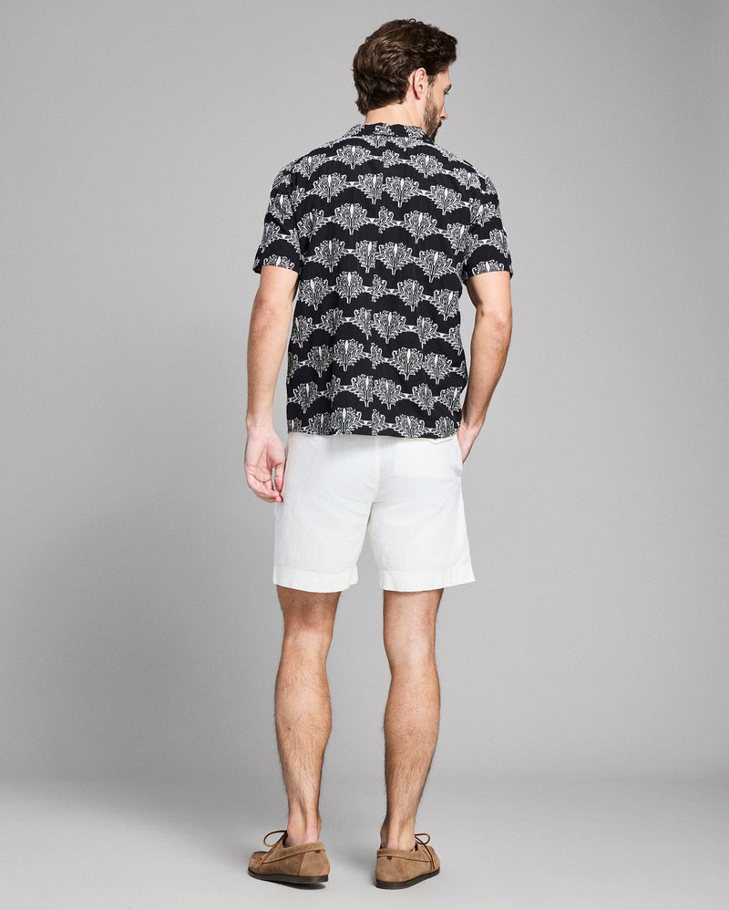 Short Sleeve Botanical Jacquard Camp Shirt