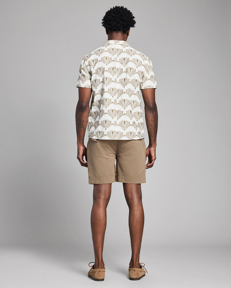 Short Sleeve Botanical Jacquard Camp Shirt