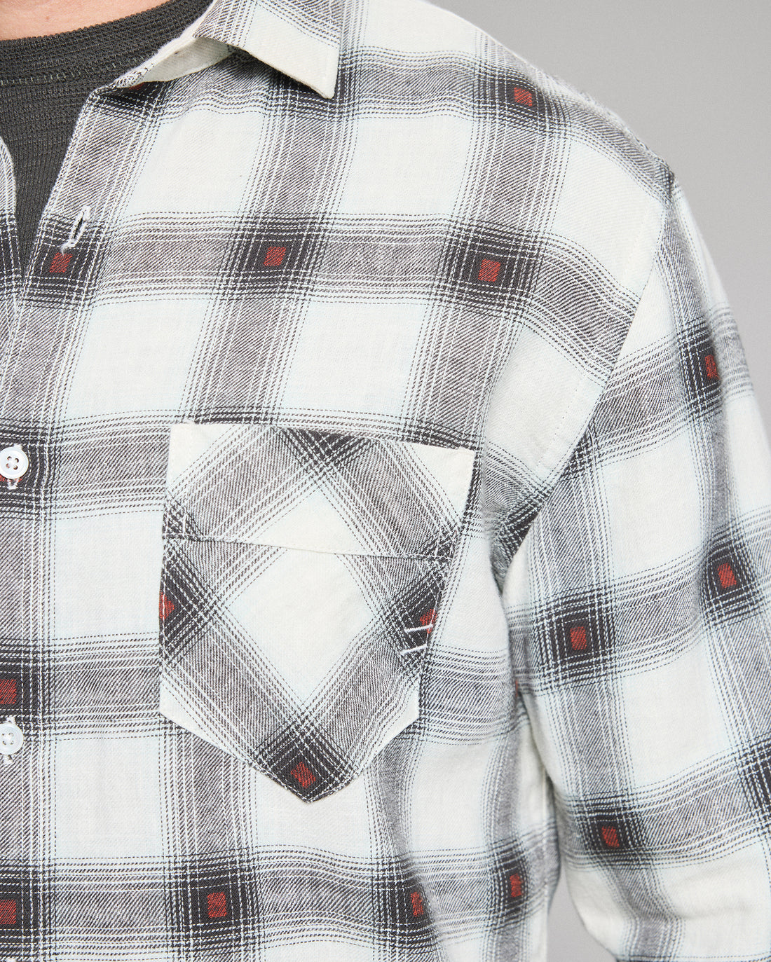 Hemp Cotton Dobby Plaid John T Shirt
