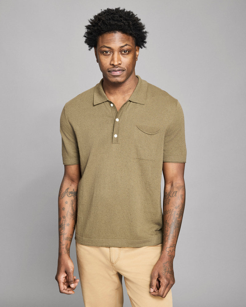 Cotton Linen Sweater Polo