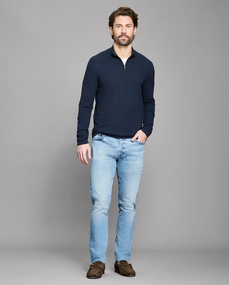Fine Gauge Textured Half Zip