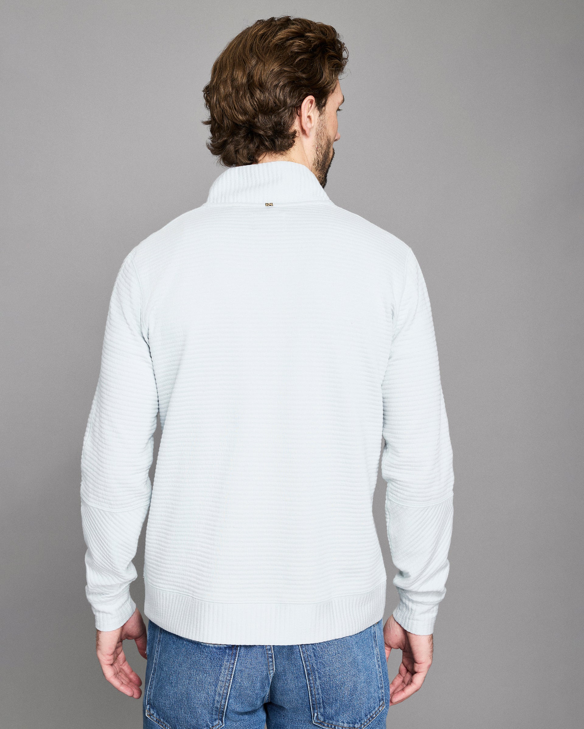 Quilted Half-Zip Cotton Blend Pullover Top | Billy Reid