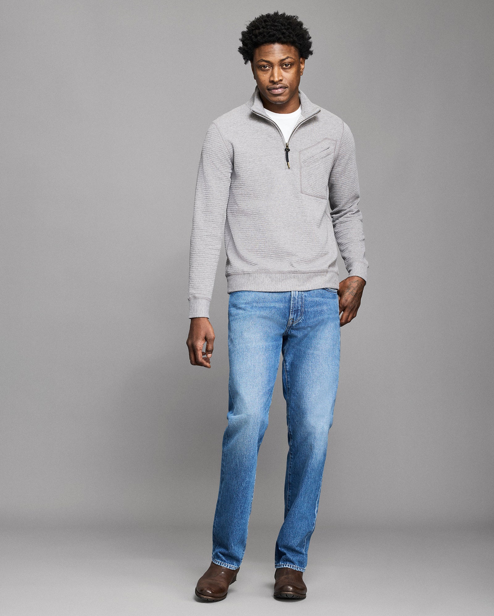 half zip with dress shirt Quarter Zip With Dress Shirt And Tie