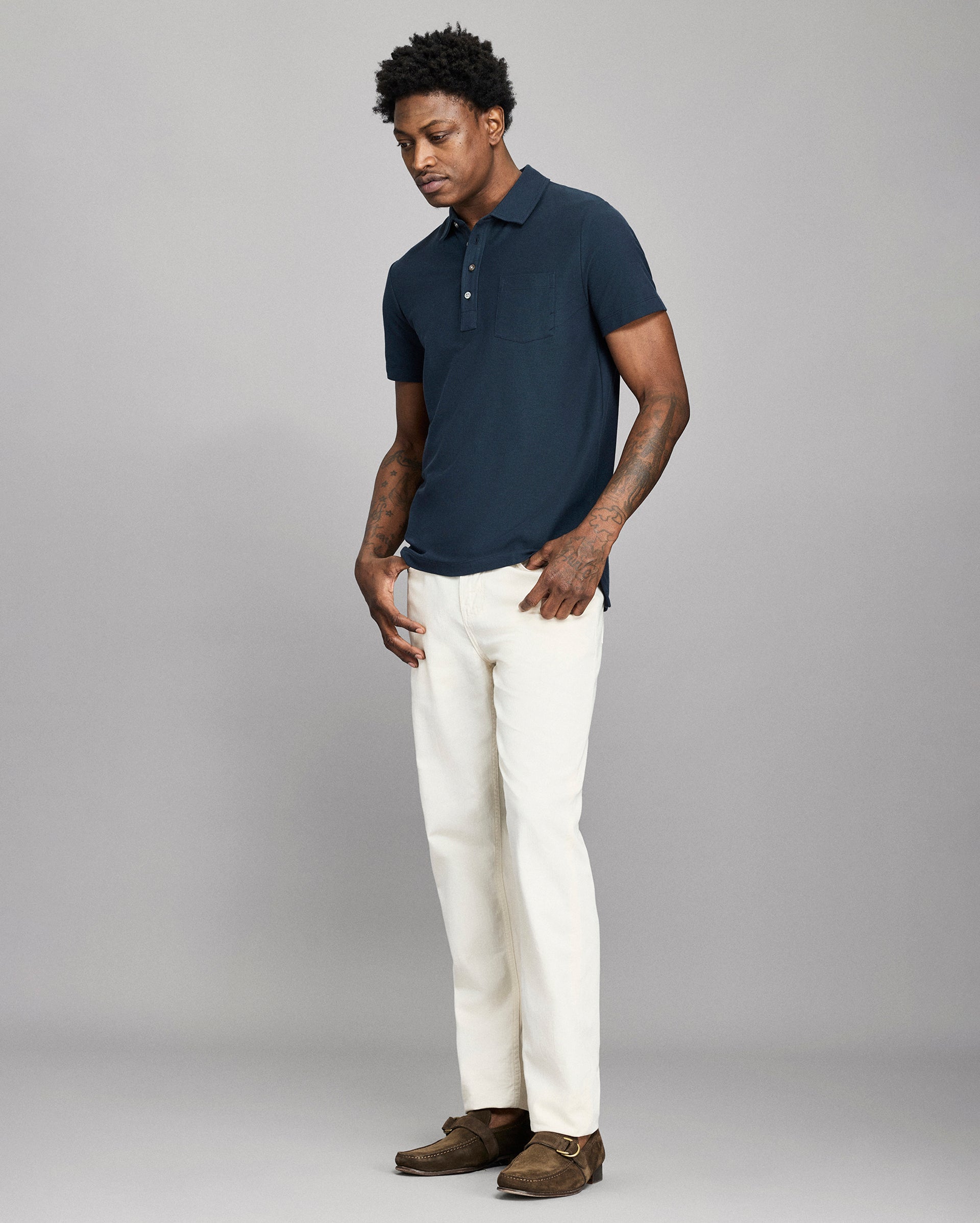 Pique Pensacola Polo in Pima Cotton Knit | Billy Reid