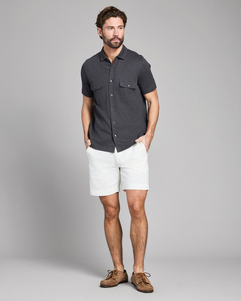 Short Sleeve Hemp Cotton Knit Shirt