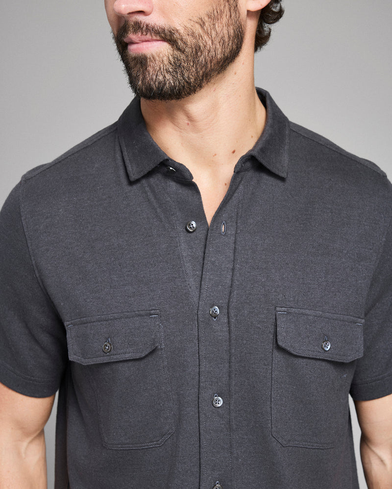 Short Sleeve Hemp Cotton Knit Shirt