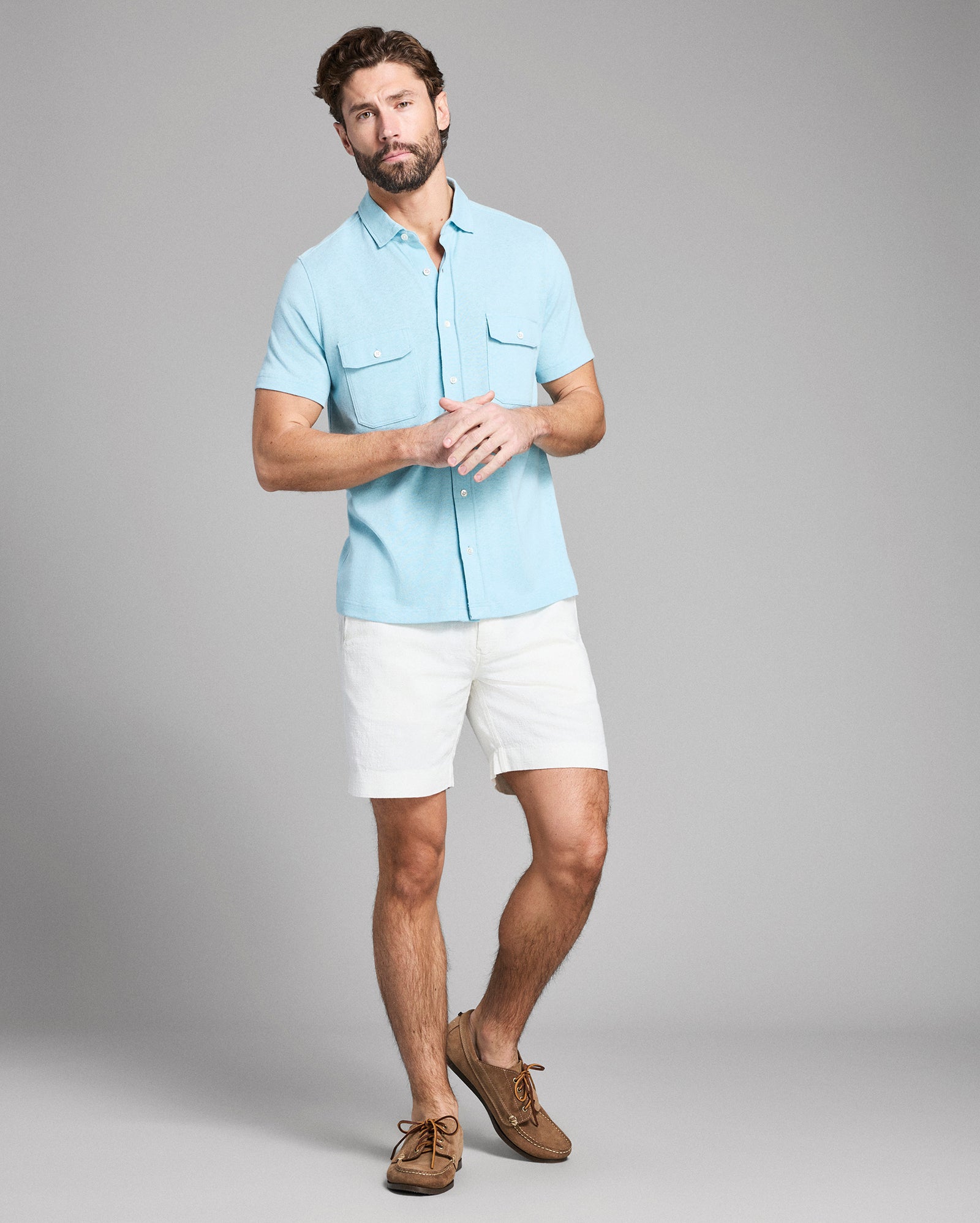Short Sleeve Hemp Cotton Knit Shirt
