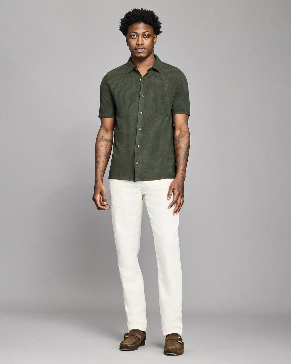 Short Sleeve Textured Treme Knit Shirt