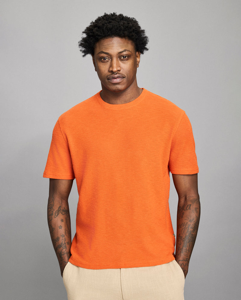 Short Sleeve Slub Tuck Crew