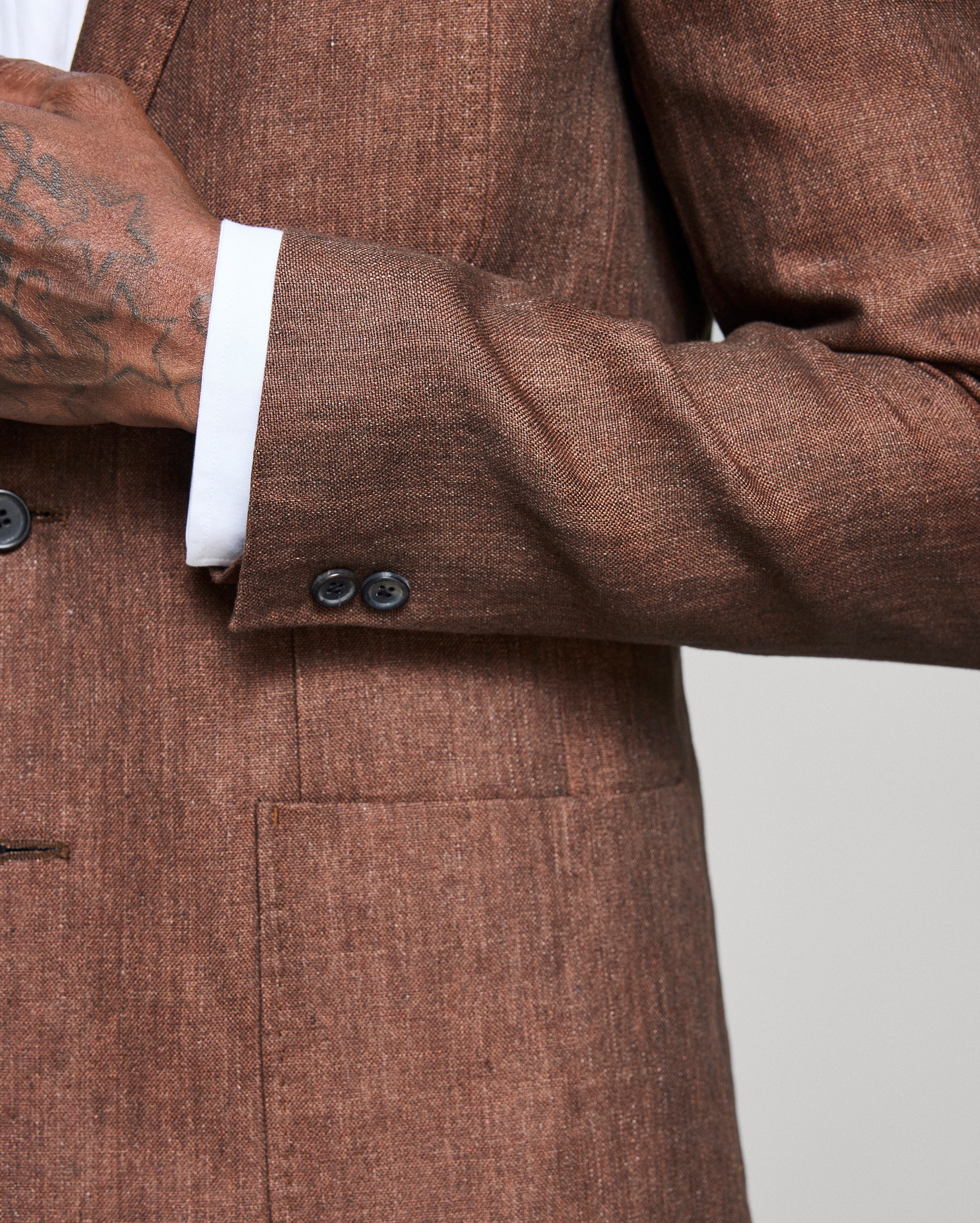 Linen Archie Jacket in Burnt Umber Color | Billy Reid