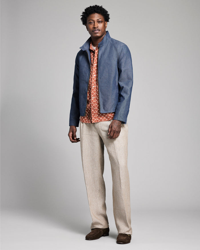 Waxed Denim Harrington Jacket