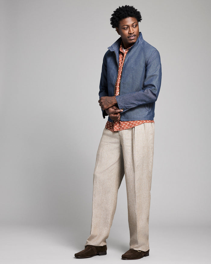 Waxed Denim Harrington Jacket