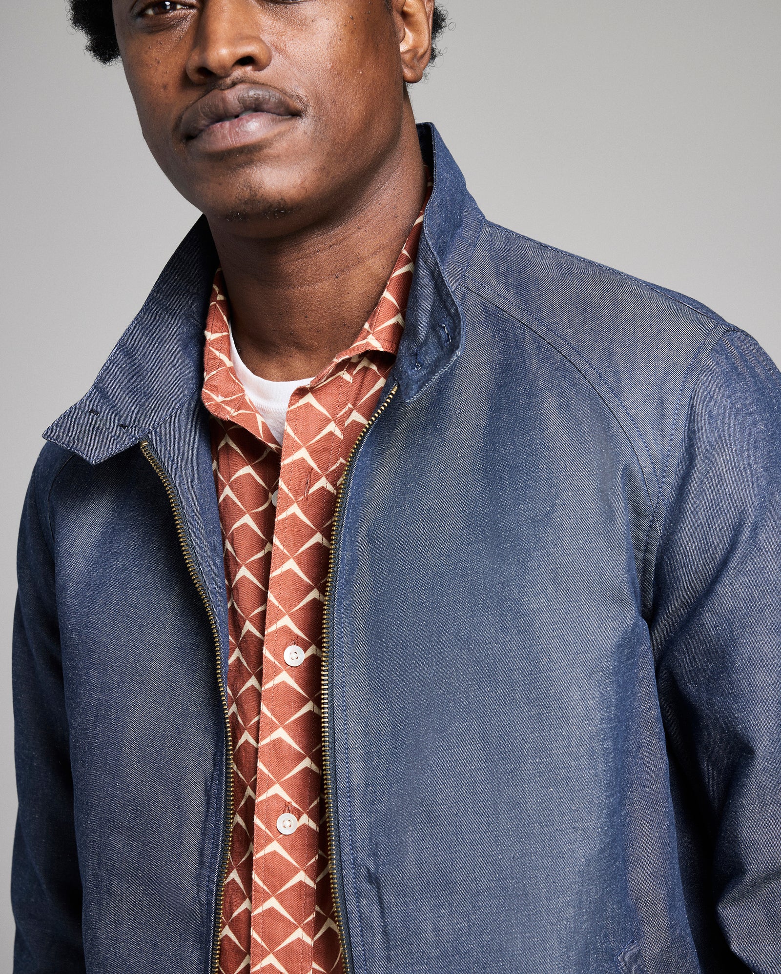 Waxed Denim Harrington Jacket