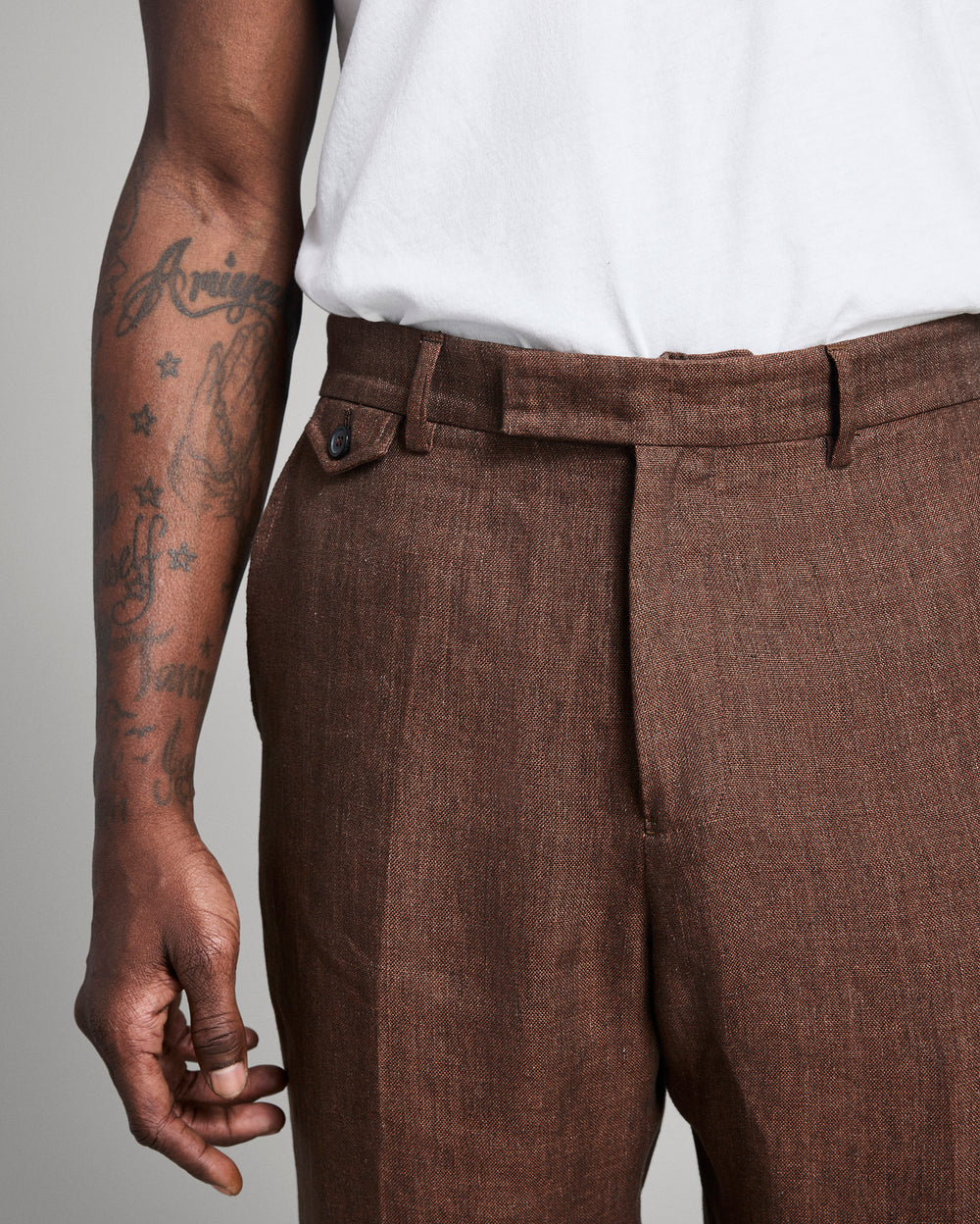 Linen Flat Front Trouser
