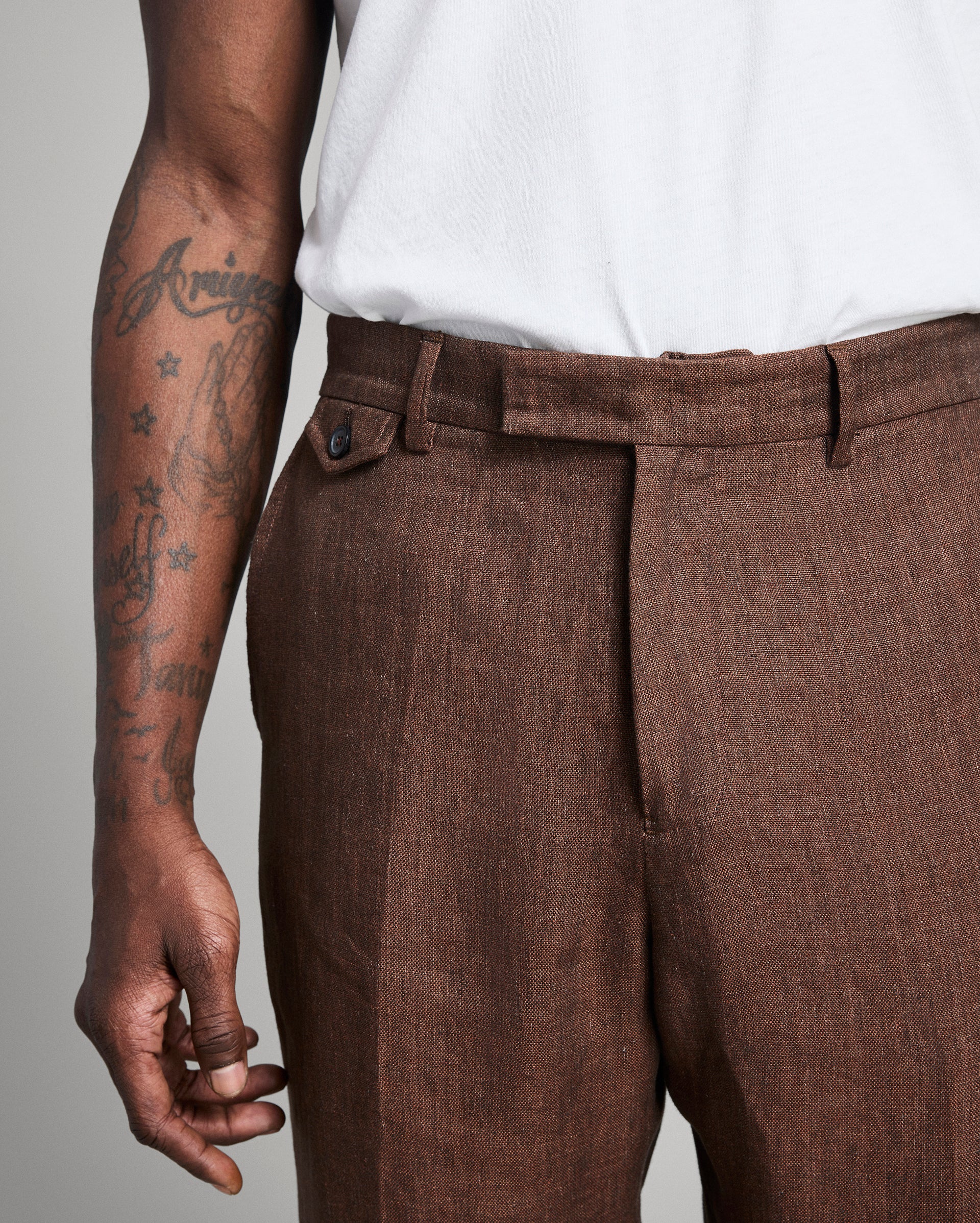 Linen Flat Front Trouser