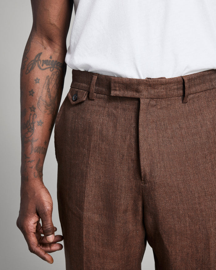 Linen Flat Front Trouser