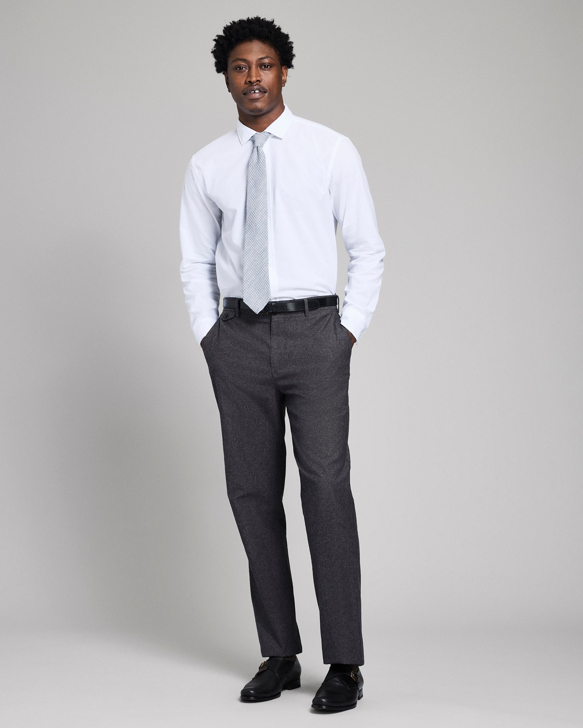 Chambray Flat Front Pant