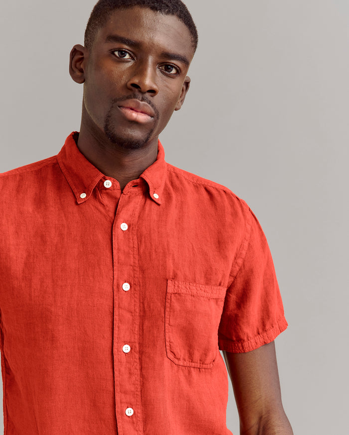 Short Sleeve Linen Tuscumbia Shirt Button Down