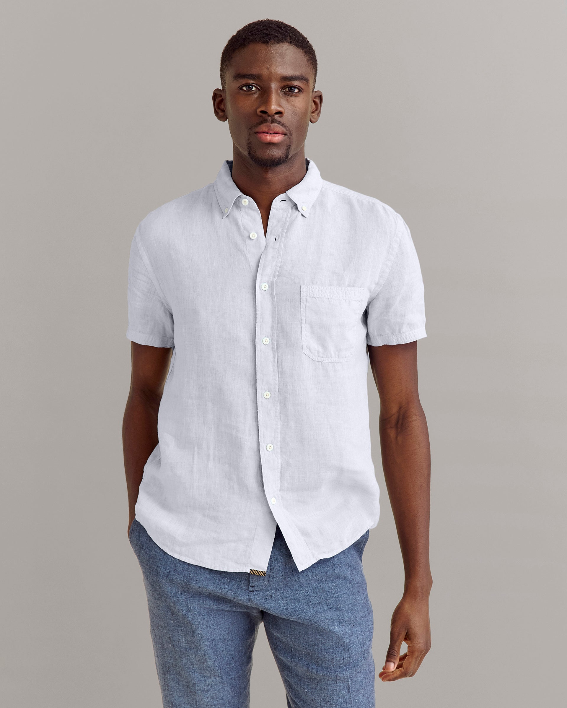 Short Sleeve Linen Tuscumbia Shirt Button Down