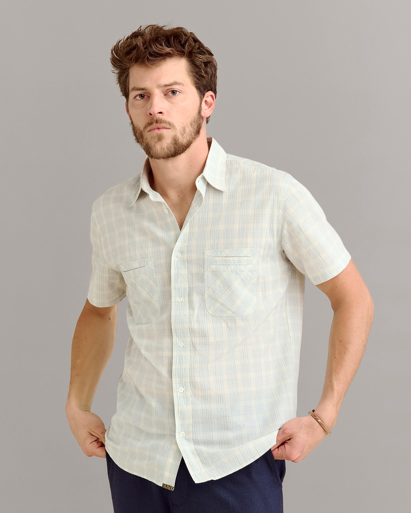 Short Sleeve Seersucker Donelson Shirt