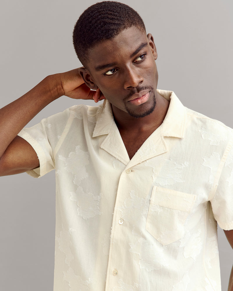 Model wears the Floral Jacquard