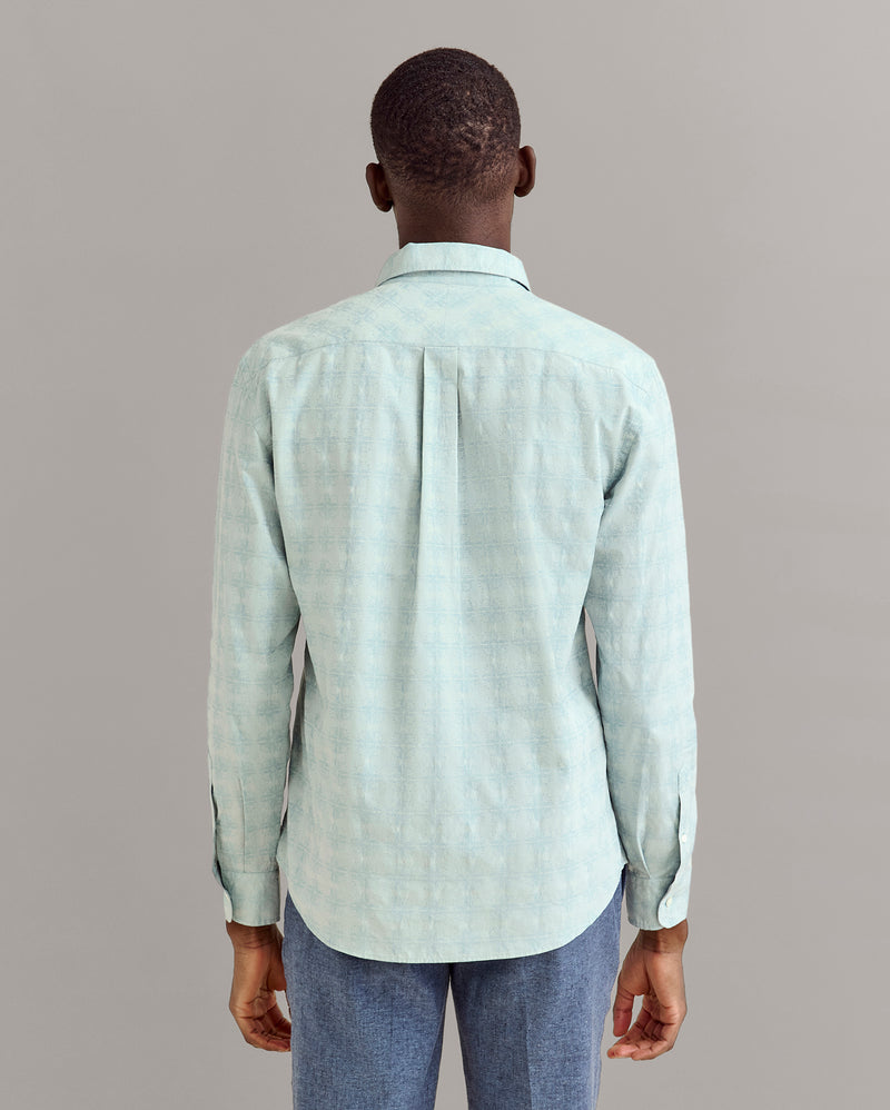 MELANGE TILE WILSON SHIRT in Steel Blue