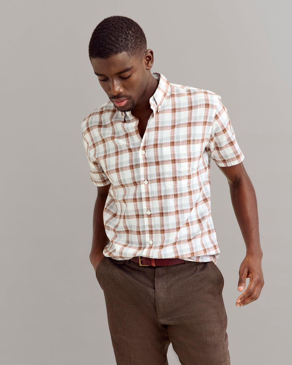 Short Sleeve Tattersail Plaid Tuscumbia Shirt Button Down