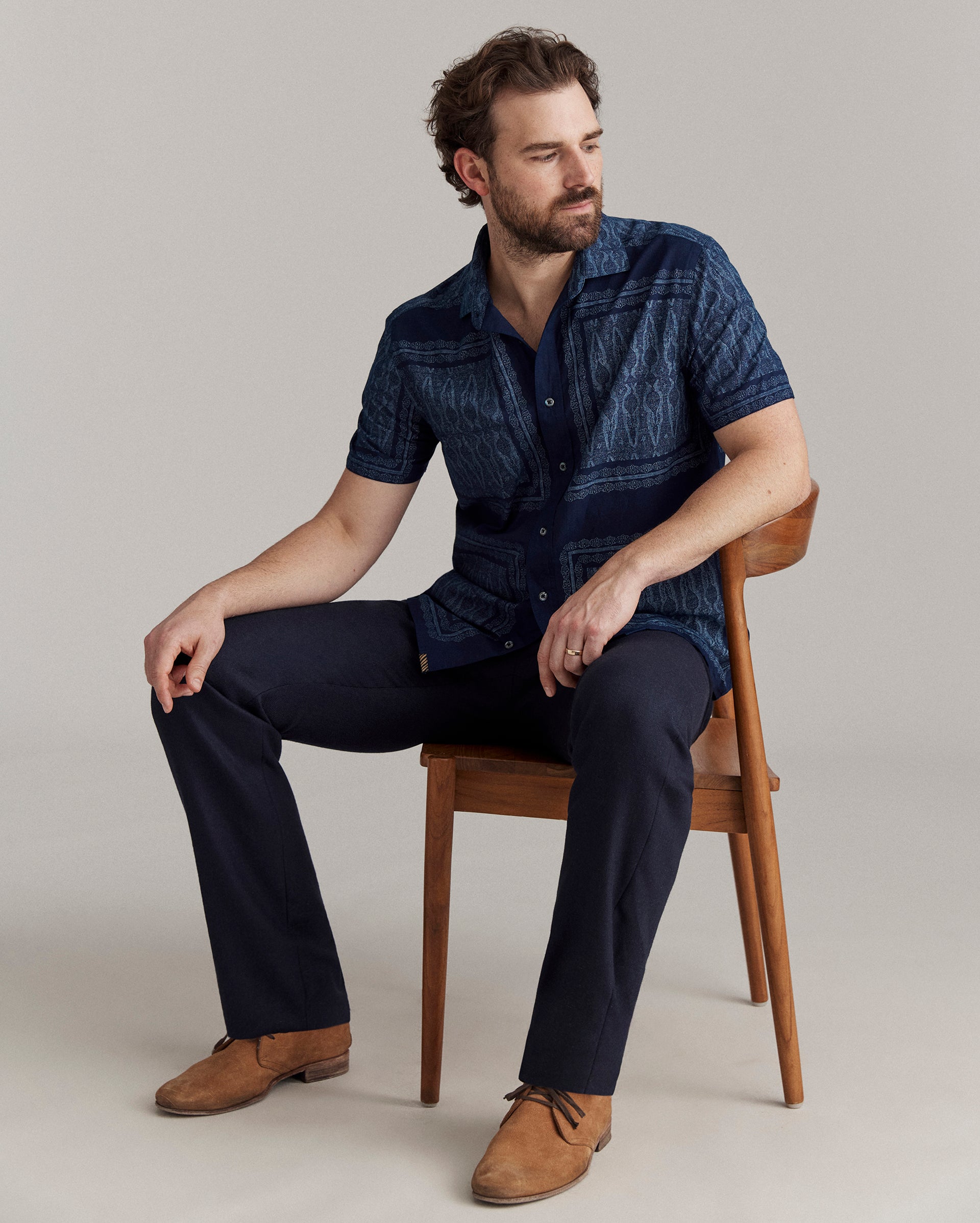 Short Sleeve Indigo Treme Shirt