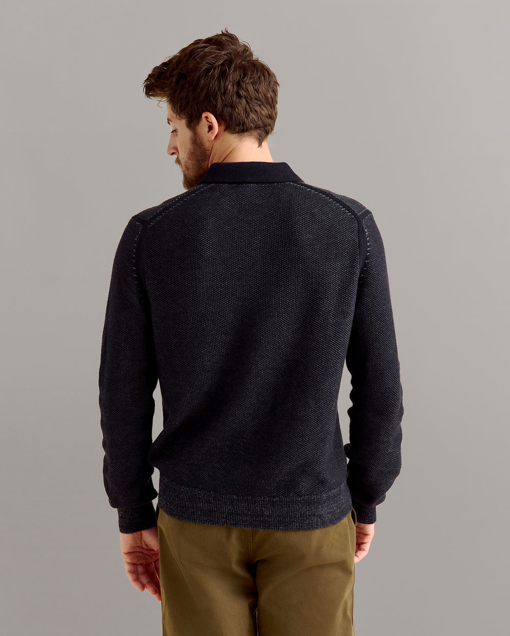 Long Sleeve Geo Float Jacquard Polo