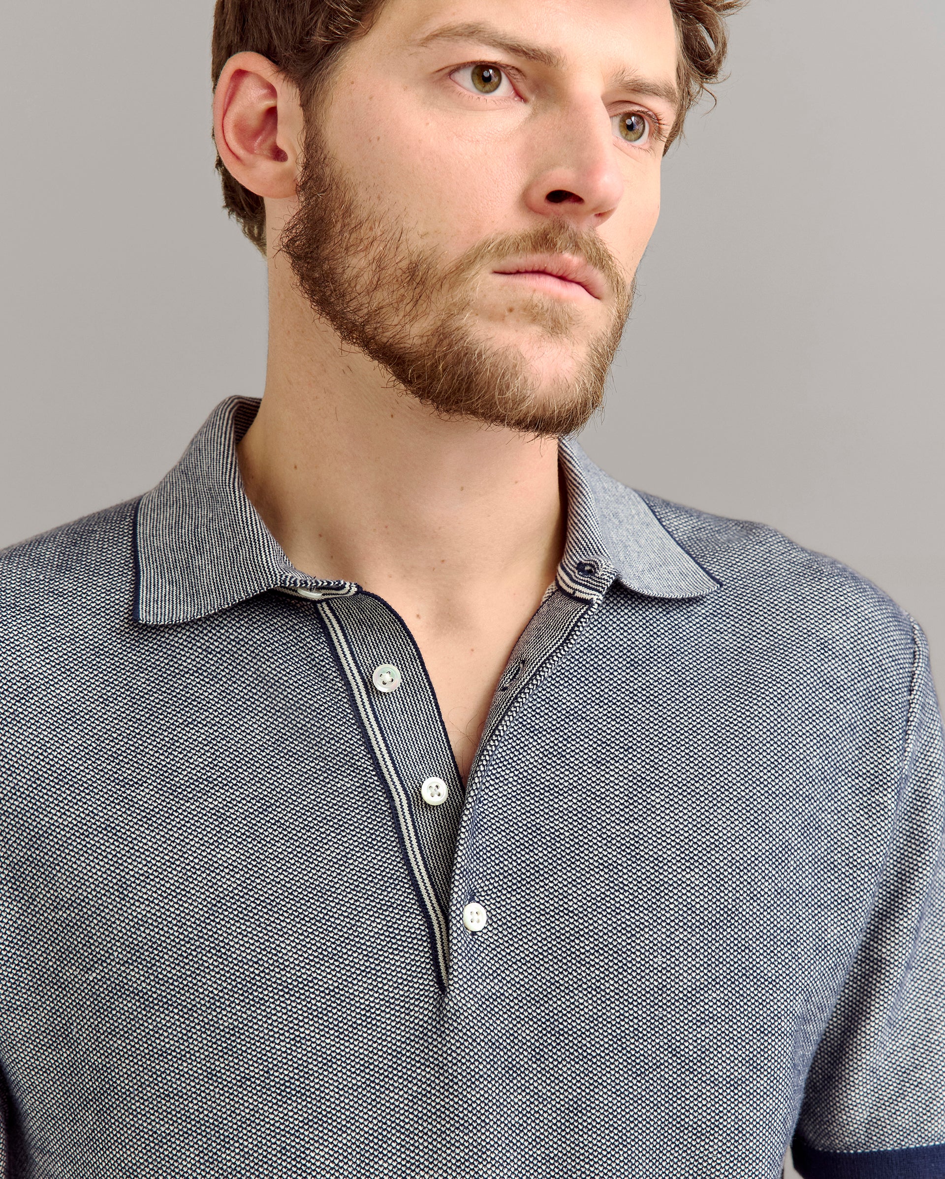 Birdseye Pique Sweater Polo in Cotton | Billy Reid
