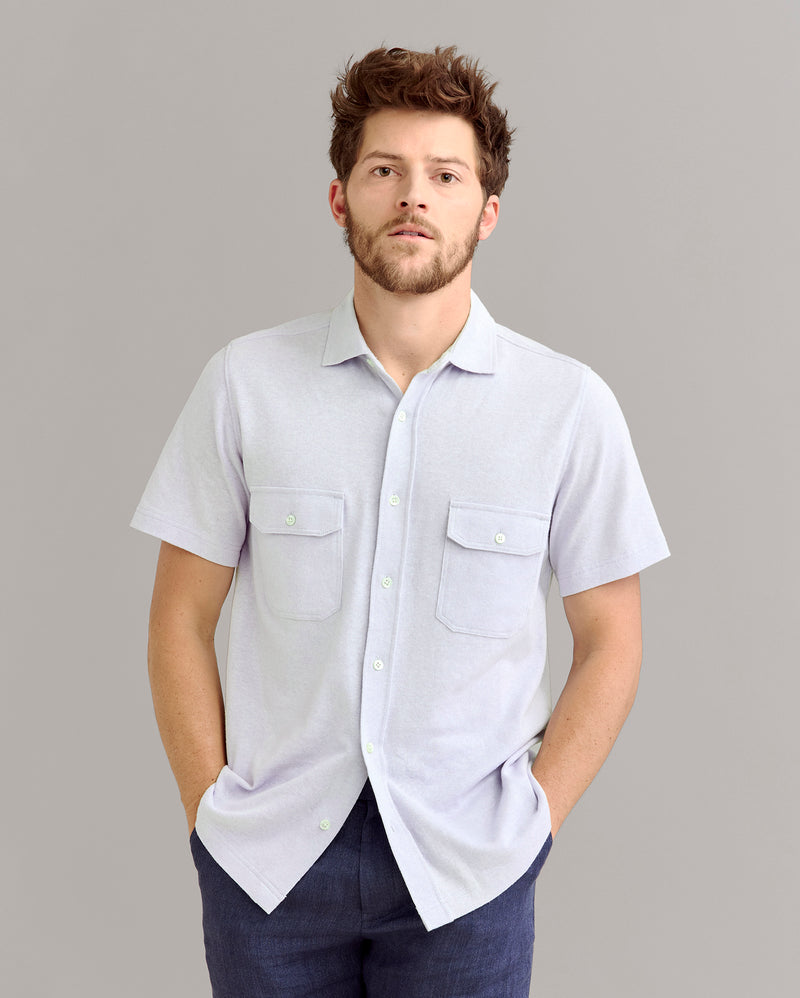 Short Sleeve Hemp Cotton Knit Shirt Alternate