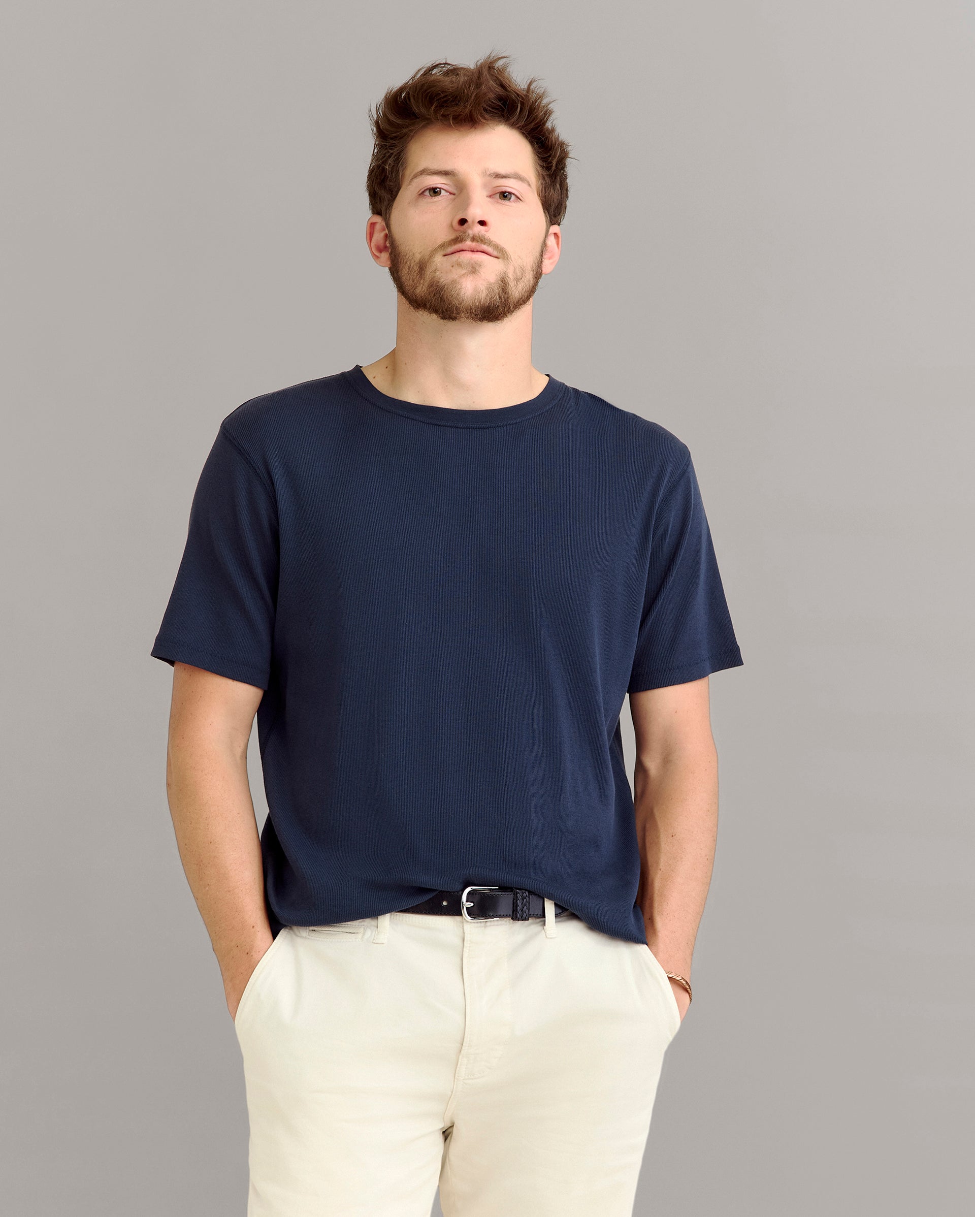 Short Sleeve Rib Crew