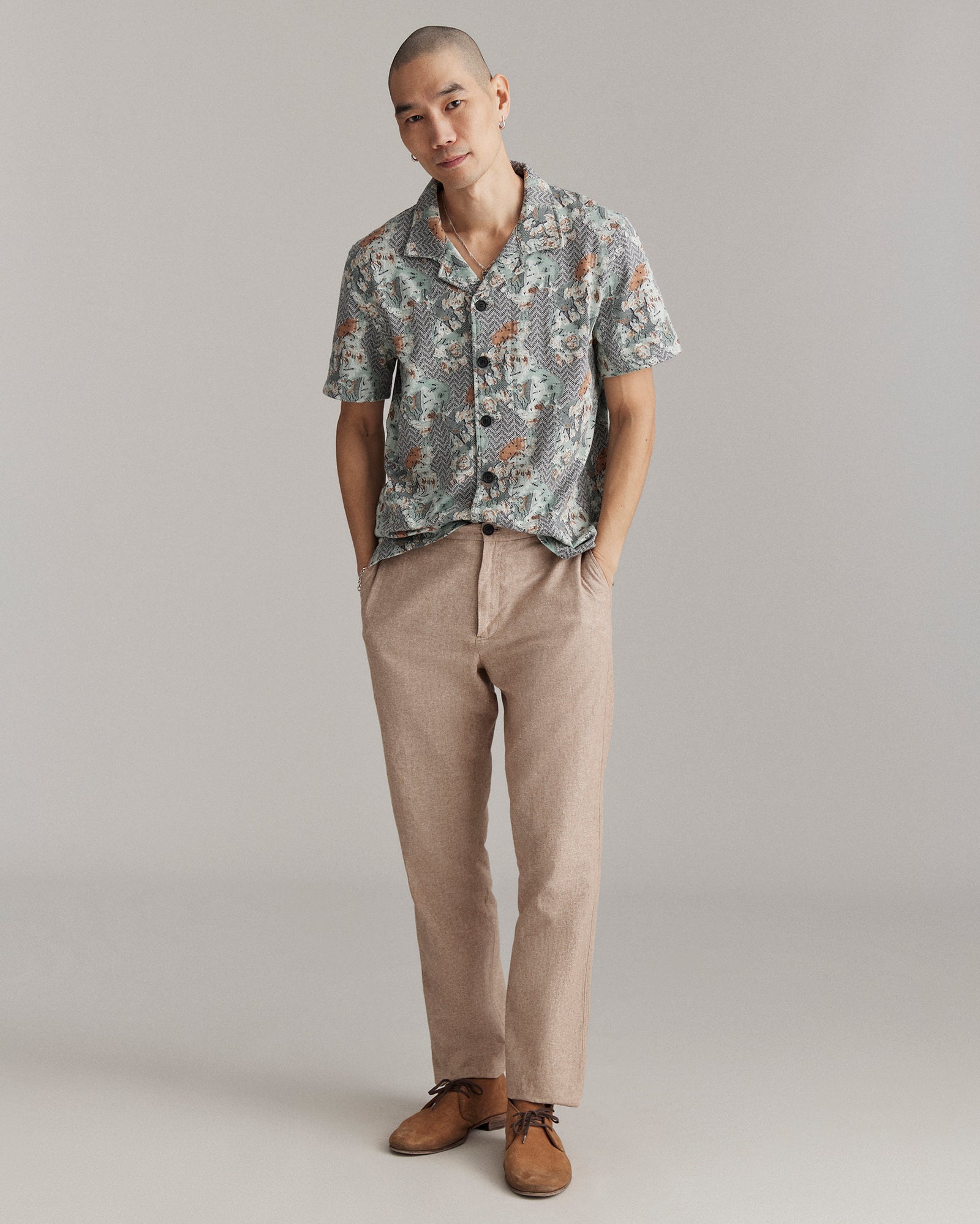 Cactus Jacquard Camp Shirt