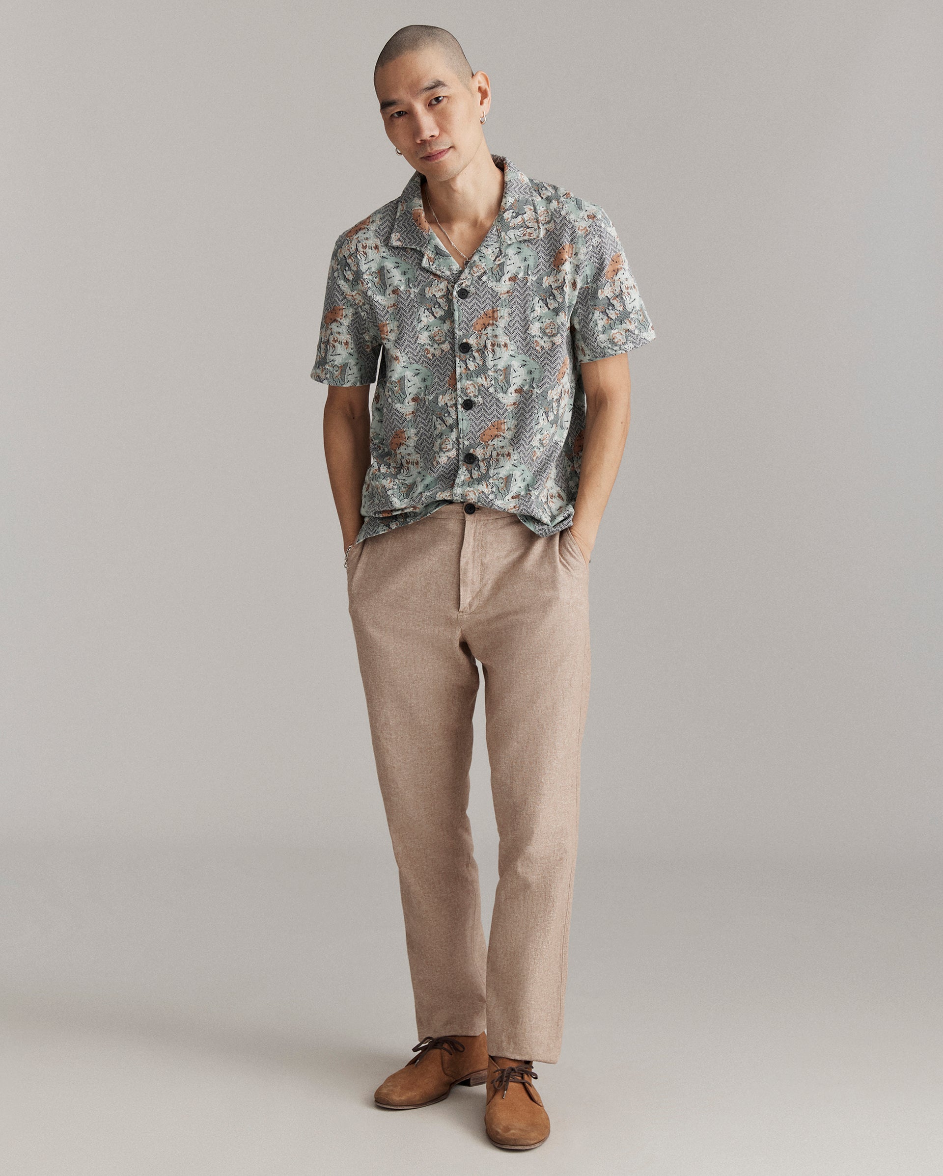 Cactus Jacquard Camp Shirt