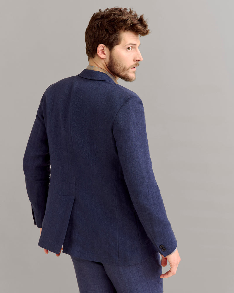 Herringbone Archie Jacket in Navy